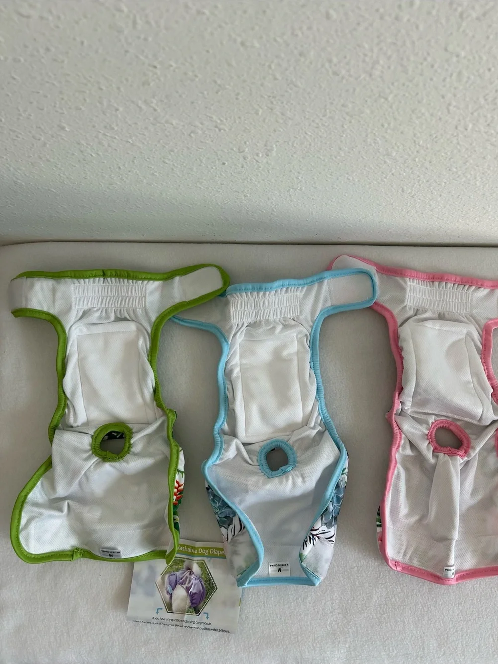 Washable Dog Diapers Lot of 6 Reusable Female Puppy Diapers Sizes Small & Medium